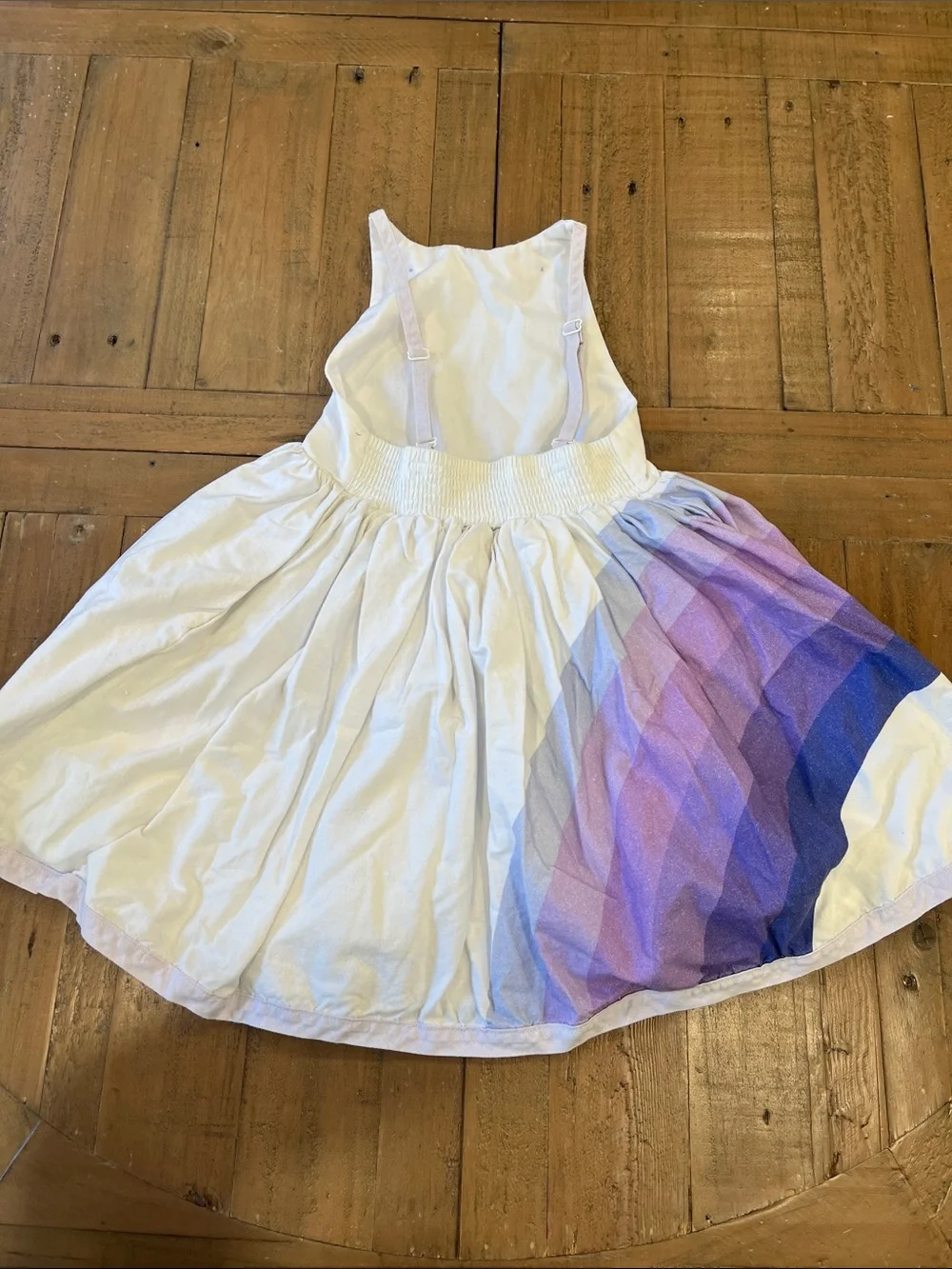 Pleiades purple rainbow Peter Pan collar fit and flare dress girls 6
